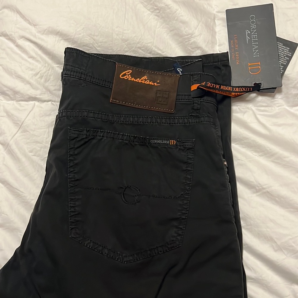 NWT athletic jeans black corneliani ID luxury denim made in Italy